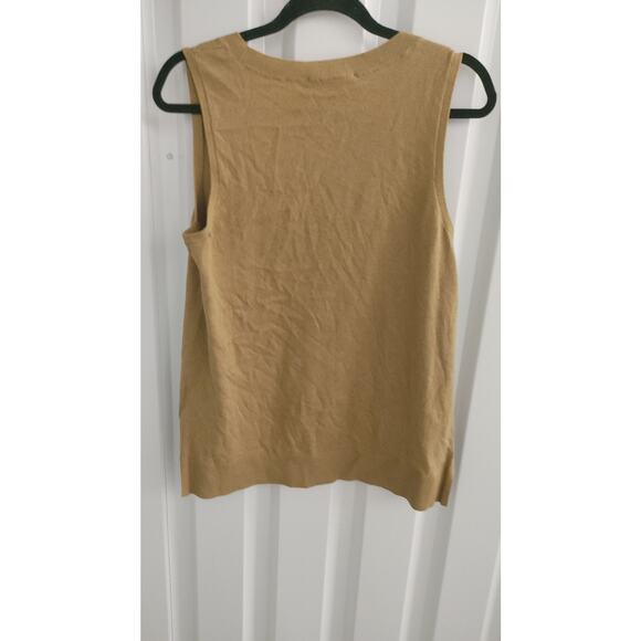 Michael Kors Top Sleeveless Keyhole Cutout Medium Dark Camel NWT - Picture 5 of 6